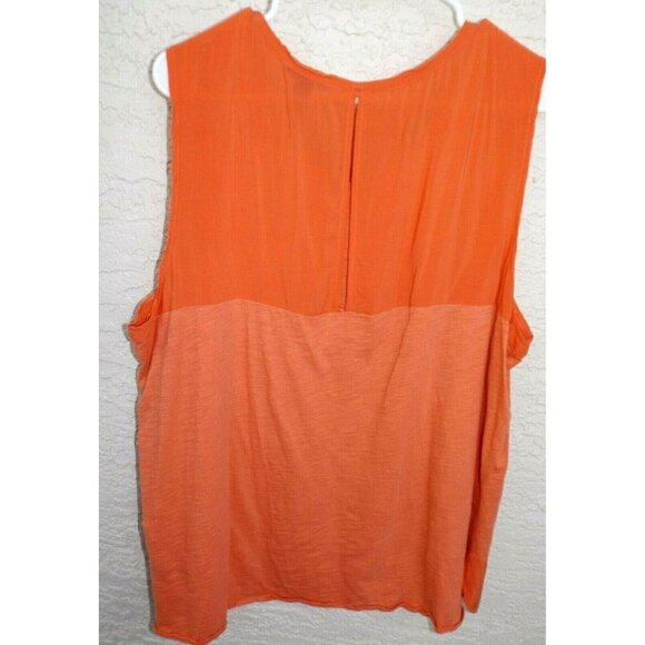 Gap Outlet XXL orange sleeveless slit back tank top lightweight - Picture 3 of 4